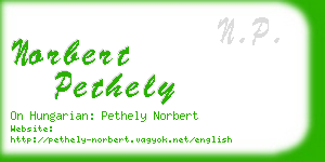 norbert pethely business card